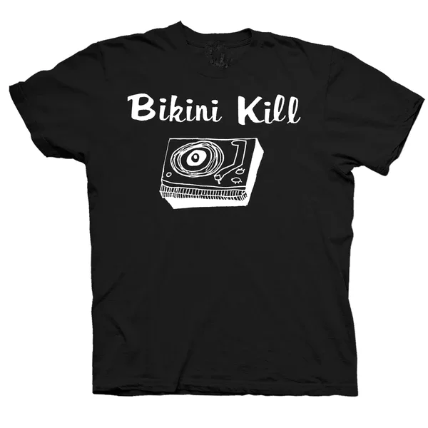 Vintage Bikini Kill Music Band Cotton Black Full Size Classic T Shirt J452 Maniche Lunghe O Corte