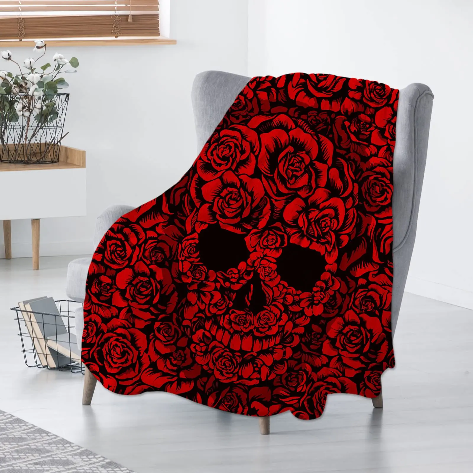 

Blanket Colorful Print Comfort Soft Warm Throw Blanket for Sofa Chair Bed Office Travelling Camping Gifts Rose Flowers Rainbow