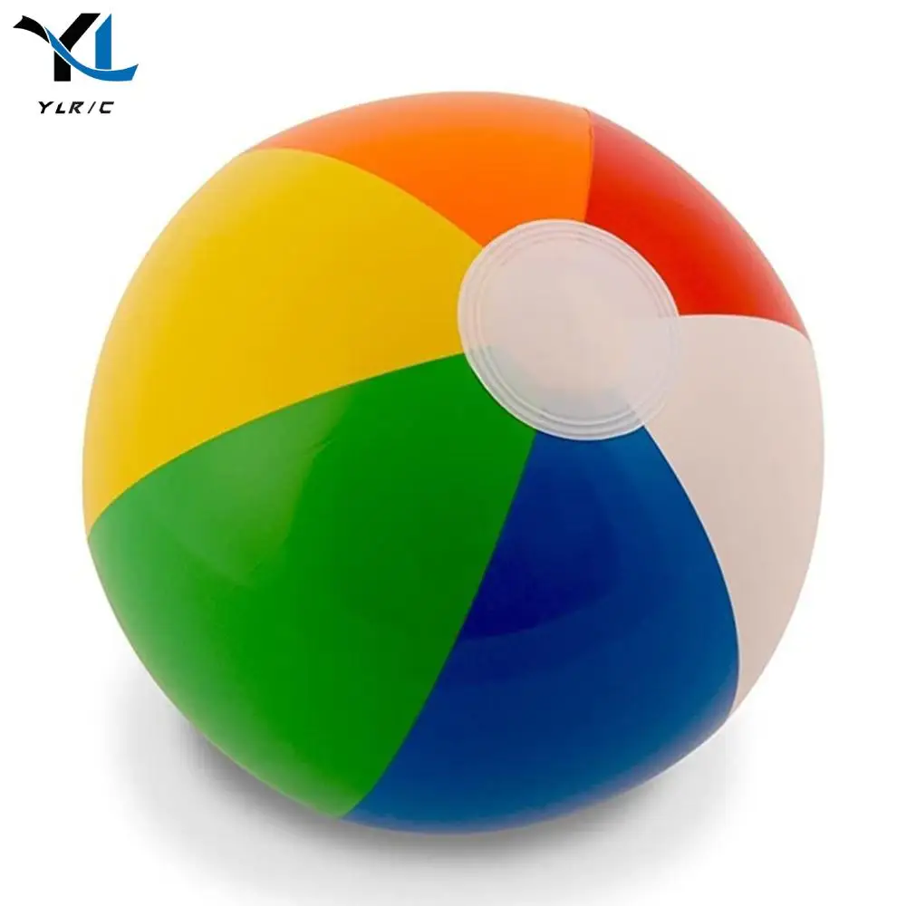 Inflatable Beach Ball Party Water Game Balloon Fun Play Beachball Game Beach Pool Party Toy Rainbow Color for Age 3+ Boys Girls