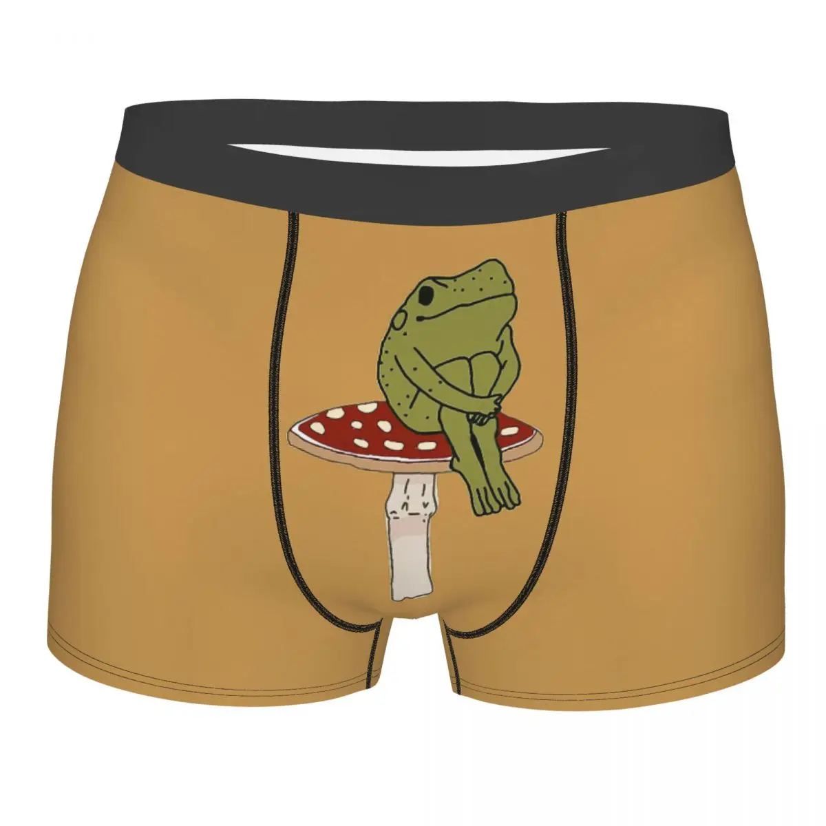 

On Mushroom Men Boxer Briefs Underpants Frog Froggie Funny Interesting Highly Breathable Top Quality Sexy Shorts Gift Idea