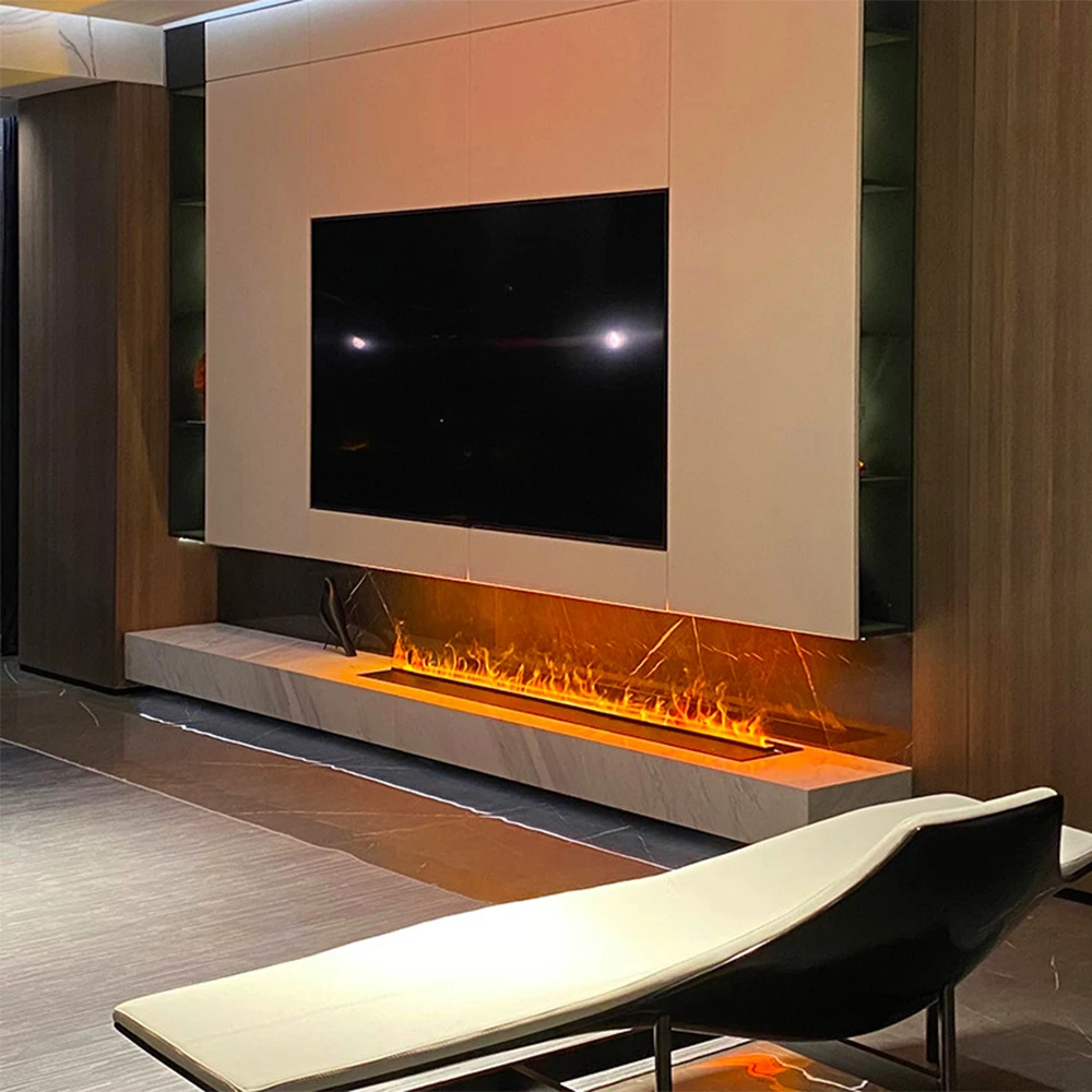 Modern 3d Flame Water Vapor Fireplace Humidifier High-power Indoor Embedded Mute Water Mist Electric Fireplace