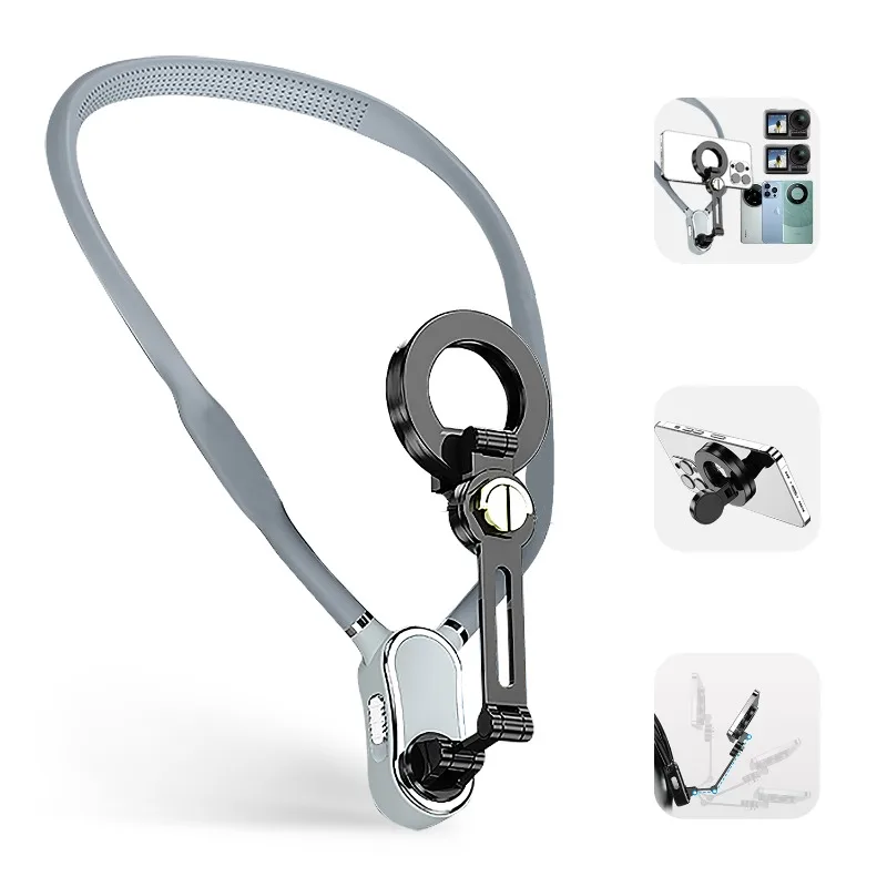 

Magnetic POV/Vlog Phone Neck Mount Holder for iPhone 15/14/13/12 Pro Mini/Plus/Pro/Pro Max Hand Free Chest Stand Video Recording