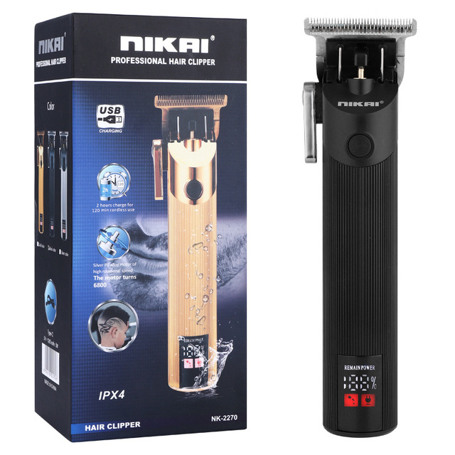 Clipper Professional Cutting Machine Stainless Steel Blade Electric Trimmer Cutter Hairdresser Lithium Battery Metal Body