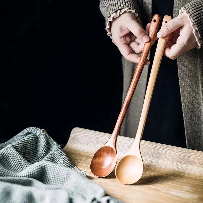 Wooden Cooking Spoon Long Wooden Stirring Spoon With Long Handle For Stirring And Cooking