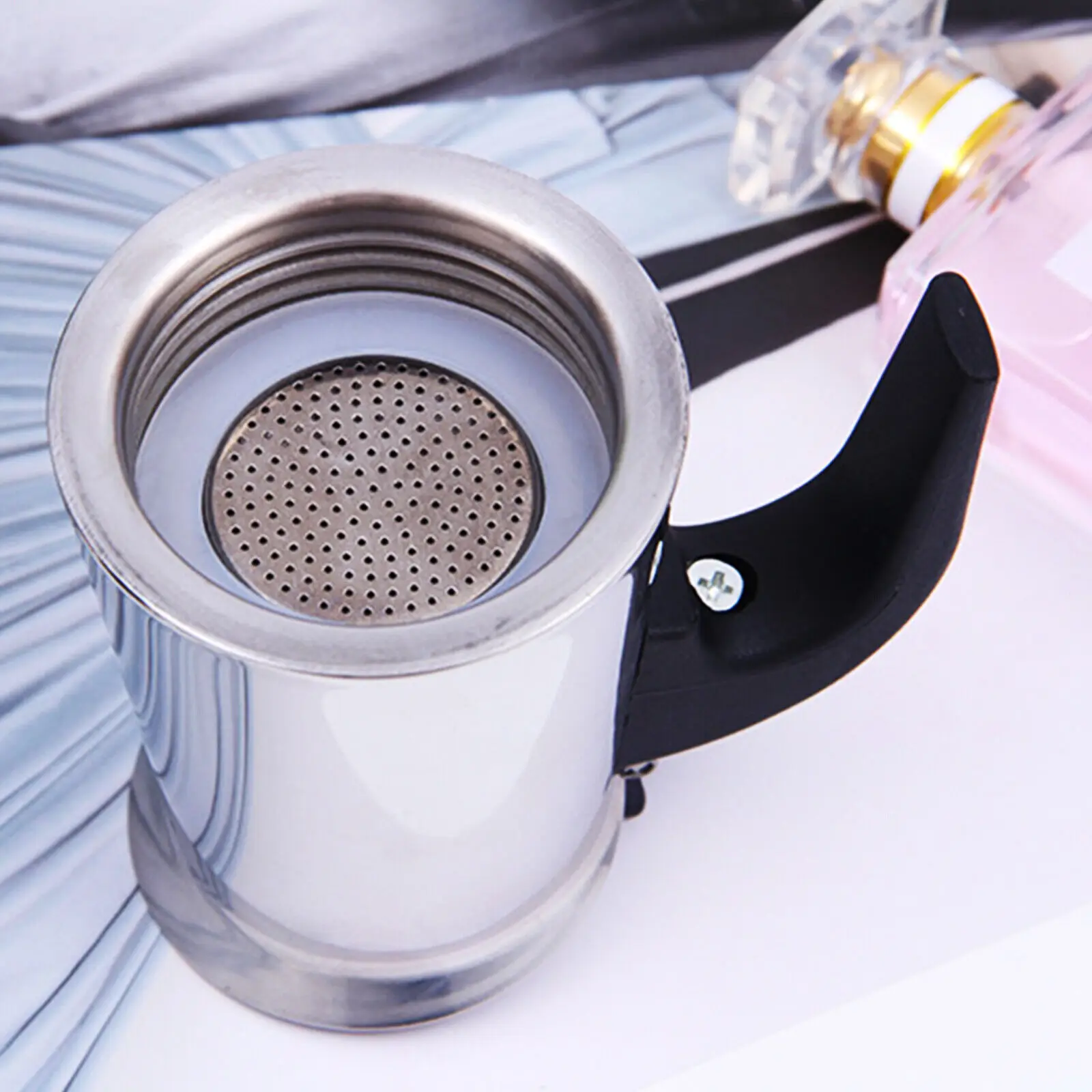 Espresso Coffee Maker Electric Stovetop Moka Pot Stainless Steel 9 Cups 450ml 110V