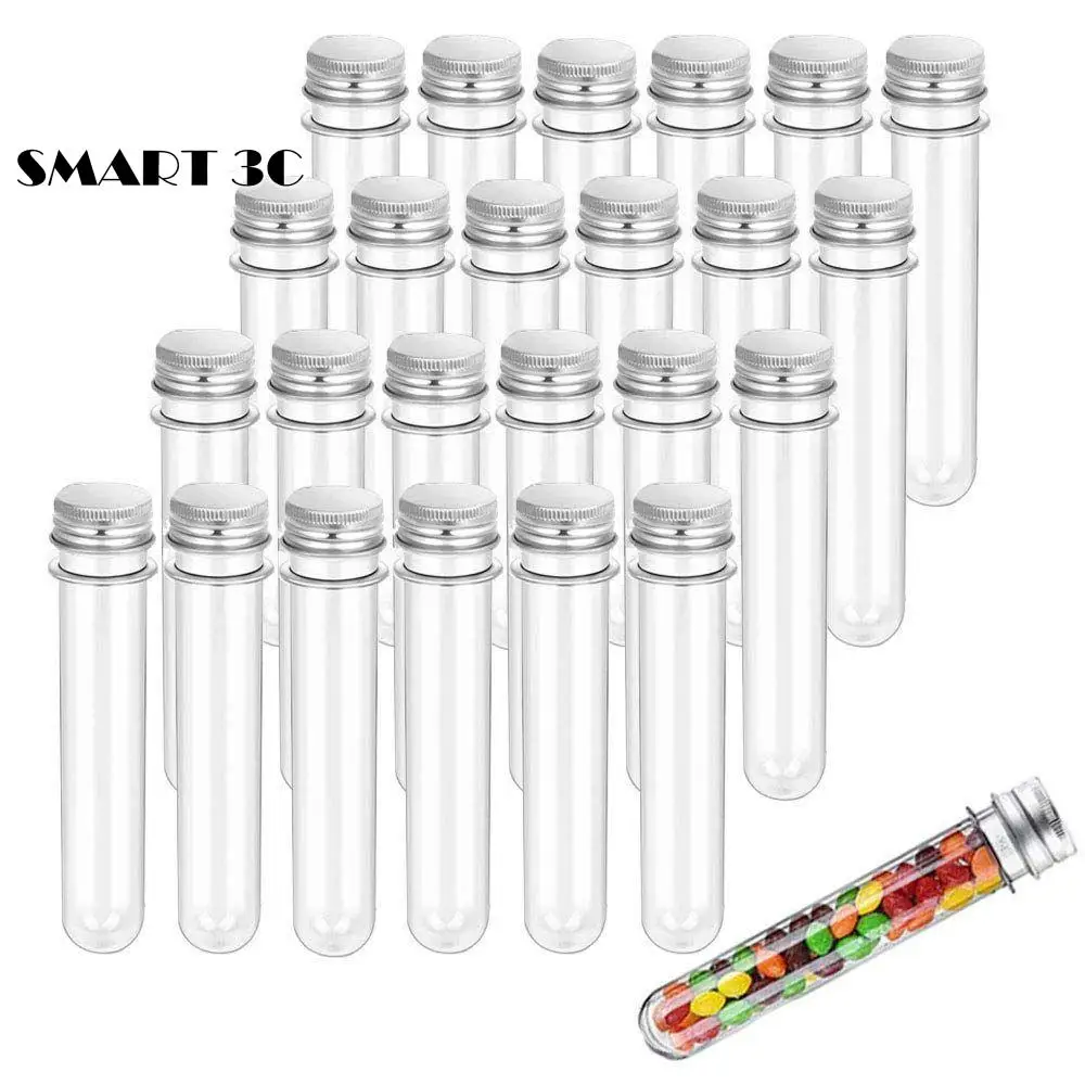 

10 Pcs 80ml Cylindrical PET Test Tube Bottle Shoelace Data Line Mask Candy Rubber Catnip Candy Plastic Packaging Material