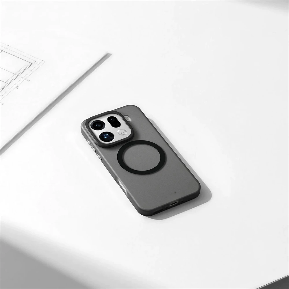 Luxury Solid Color Magnetic Shockproof Wireless Charging Matte Translucent Phone Case