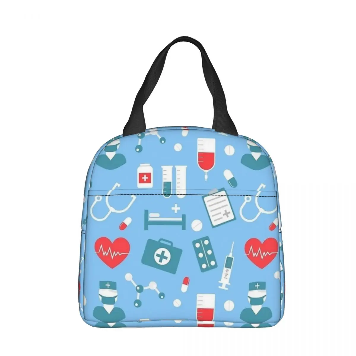 

Cute Nursing Pattern Nurse Insulated Lunch Bag Thermal Bag Lunch Container Large Lunch Box Tote Food Handbags Work Outdoor
