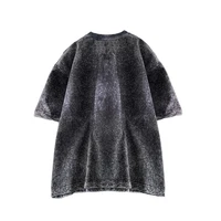 Bamboo Leaf Acid Washed Oversized Summer Streetwear Tee