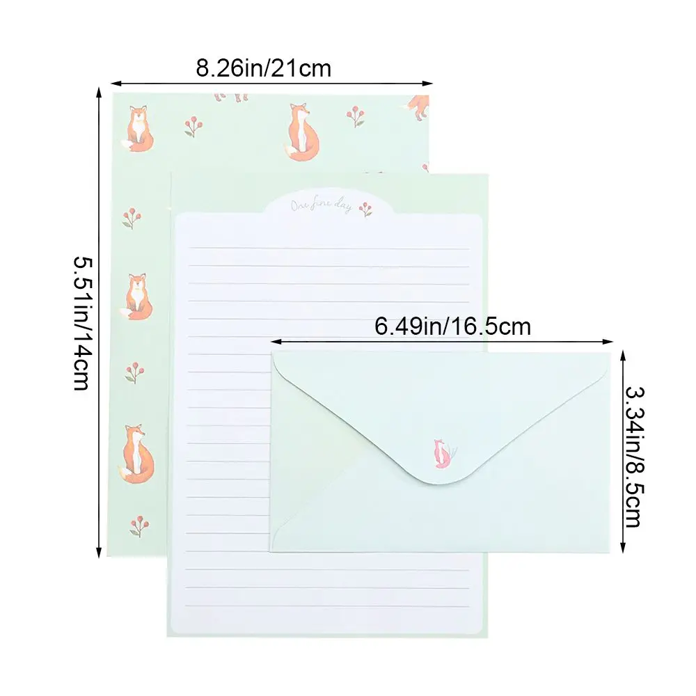 사랑스러운 꽃무늬 꽃 인쇄 문구 용지 6PCS 다양한 디자인 편지 문구류(봉투 포함) 3PCS