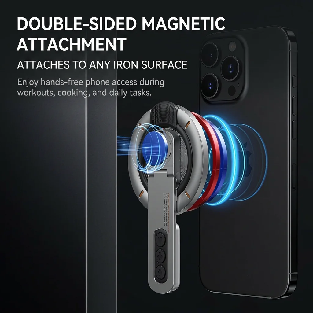 Magnetic 360° Rotating Silicone Phone Grip and Stand with Innovative Pressure-Relief