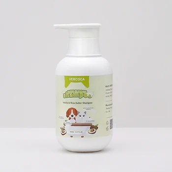 강아지 샴푸 제조사, 저자극성 진정 보습 바닐라 및 시어 버터, 천연 유기농 강아지 샴푸, 500ml