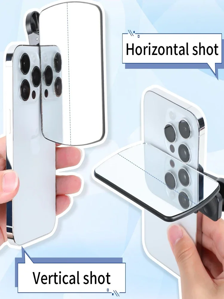 Smartphone Camera Mirror Reflection Clip Adjustable Phone