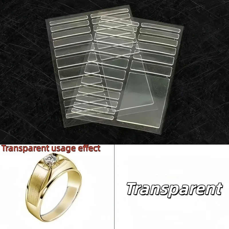 보이지 않는 반지 사이즈 조절기 - 투명 실리콘 반지 조절 스티커, 모든 크기의 헐거운 반지를 위한 미끄럼 방지 보석 도구