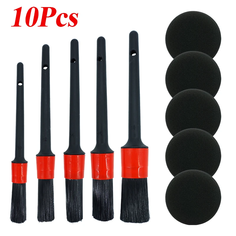 10/17PCS Car Cleaning Brush Set Detailing Brushes Cleaning Wheel Tire Interior Exterior Leather Air Vents Car Cleaning Kit Tools car wash water