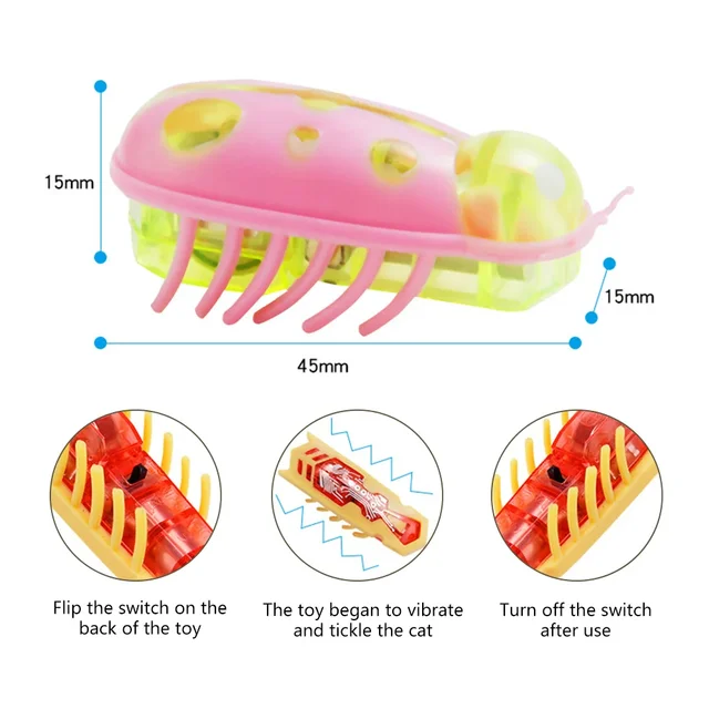 Funny Electric Bugs Catnip Toy Automatic Tunnel Mini Robot Bug Vibration Insect Toys For Cats Battery Operated Cockroach Ladybug 4