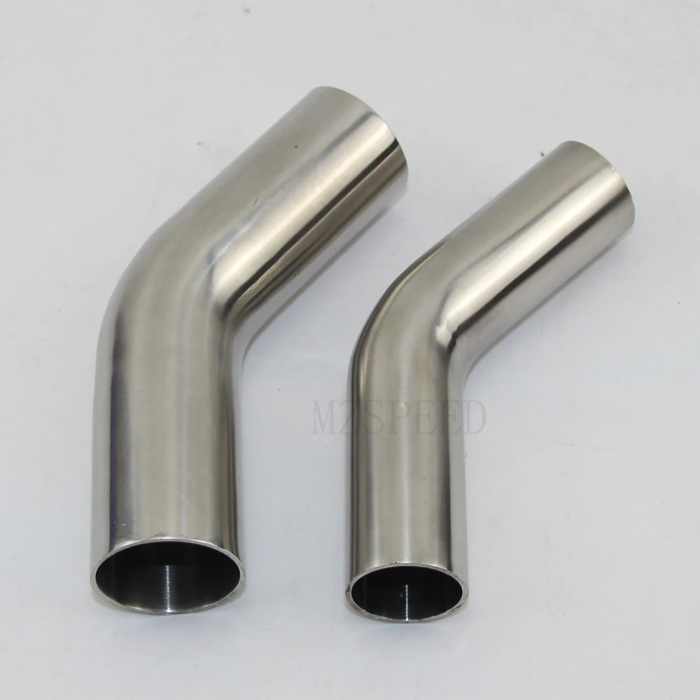 Stainless Steel Tube Steel Pipe Sanitary grade 304 stainless steel 45 degrees lengthened elbow inside and outside polishing automatic welding 1.5/2.0mm