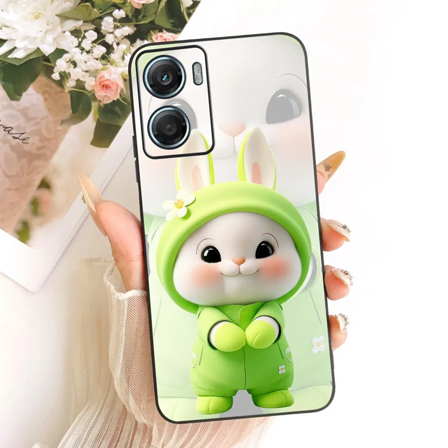 Cute Cat Cartoon Black Silicone Soft Bumper Phone Case