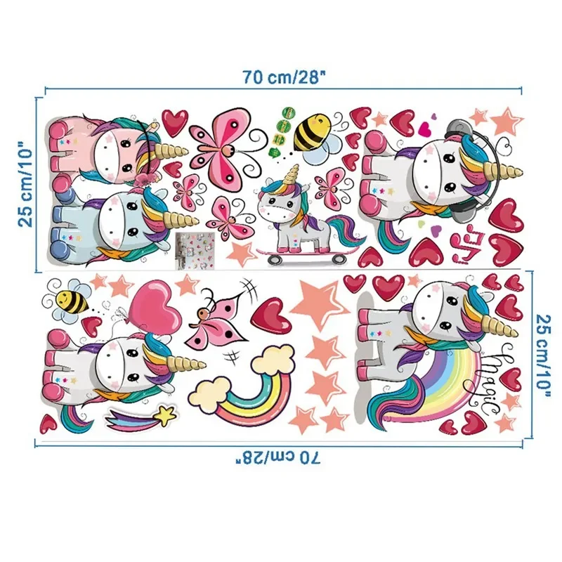 

Новогодний подарок 2024, единороги, любовь, искусственные животные, настенные наклейки для детской комнаты, домашний декор «сделай сам», подарок для девочки