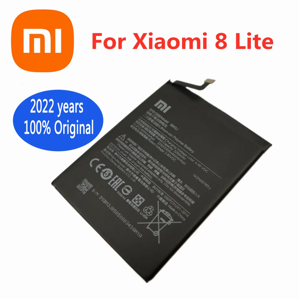 

2022 Years New BM3J 3350mAh XiaoMi Original Phone Battery For Xiaomi 8 Mi 8 Lite Mi8 Lite High Capacity Replacement Battery