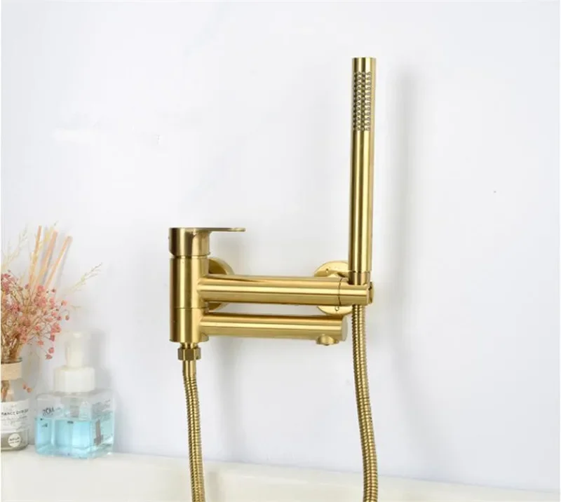 Description Picture 5 of itemBathtub Shower Set Wall Mounted Brushed Gold Rotatable Bathtub Faucet,Bidet  Bathroom Bath &Shower Mixer Tap Brass