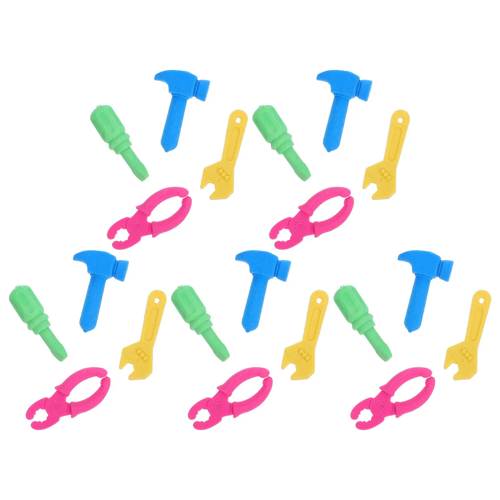 20Pcs 렌치 지우개 어린이용 드라이버 연필 지우개 창의적인 교실 용품 재미있는 지우개 대량 드로잉 학교 상품