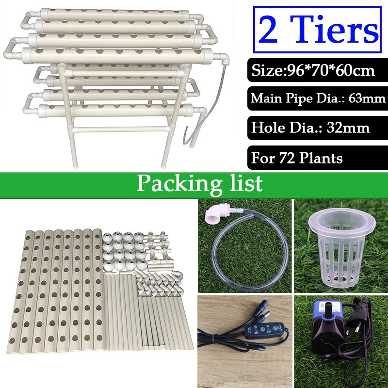 DIY Home Garden Balcony Vegetable Planter Agricultural Greenhouse Indoor Vertical PVC Pipe NFT Hydroponic Grow System