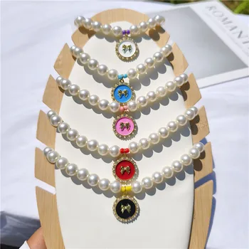 Adjustable Pet Pearl Necklace Pet Supplies Wholesale Cat and Dog Accessories Luxury Matching Collar and Necklace Dog Supplies