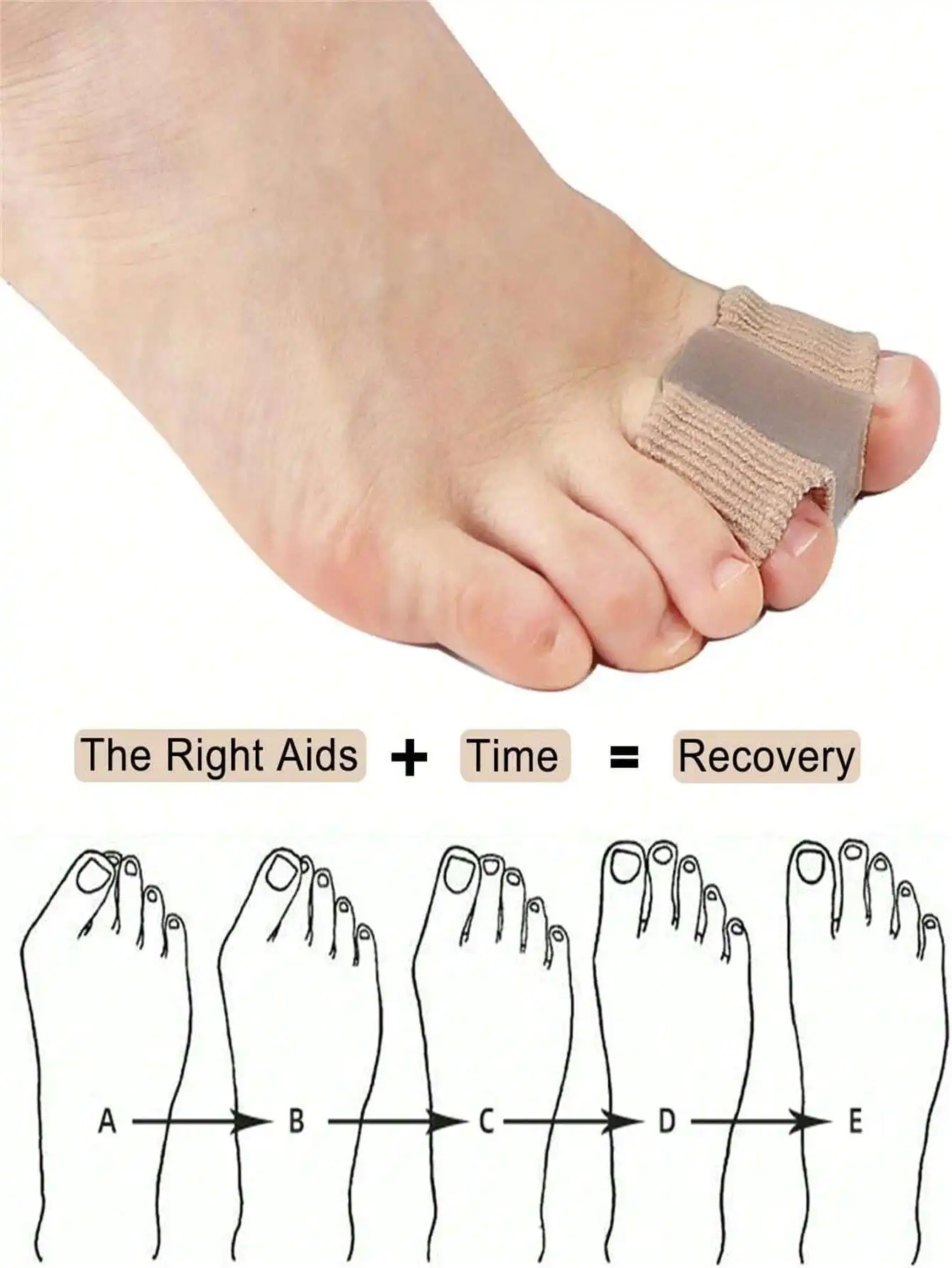 1pc Unisex Size L Solid Color Toe Separator Shoe Insole Suitable For Overlapping Toe Gel Pad Shoe Insole
