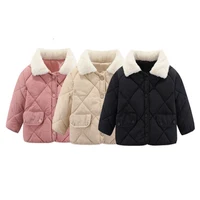 Girl Boy Lightweight Down Jacket Rabbit Fur Collar Coat Autumn Winter Warm Outerwear Kids Outdoors Fashion Casual Clothes