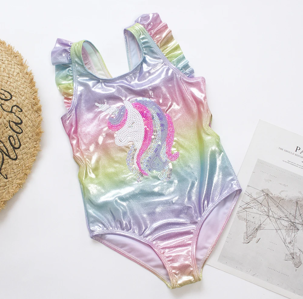 Rainbow unicorn sequins summer kids one piece swimwear swimming bathing suit children monokini girls swimsuit one piece swimsuit children swimsuit unicorn swimsuit children swimsuits