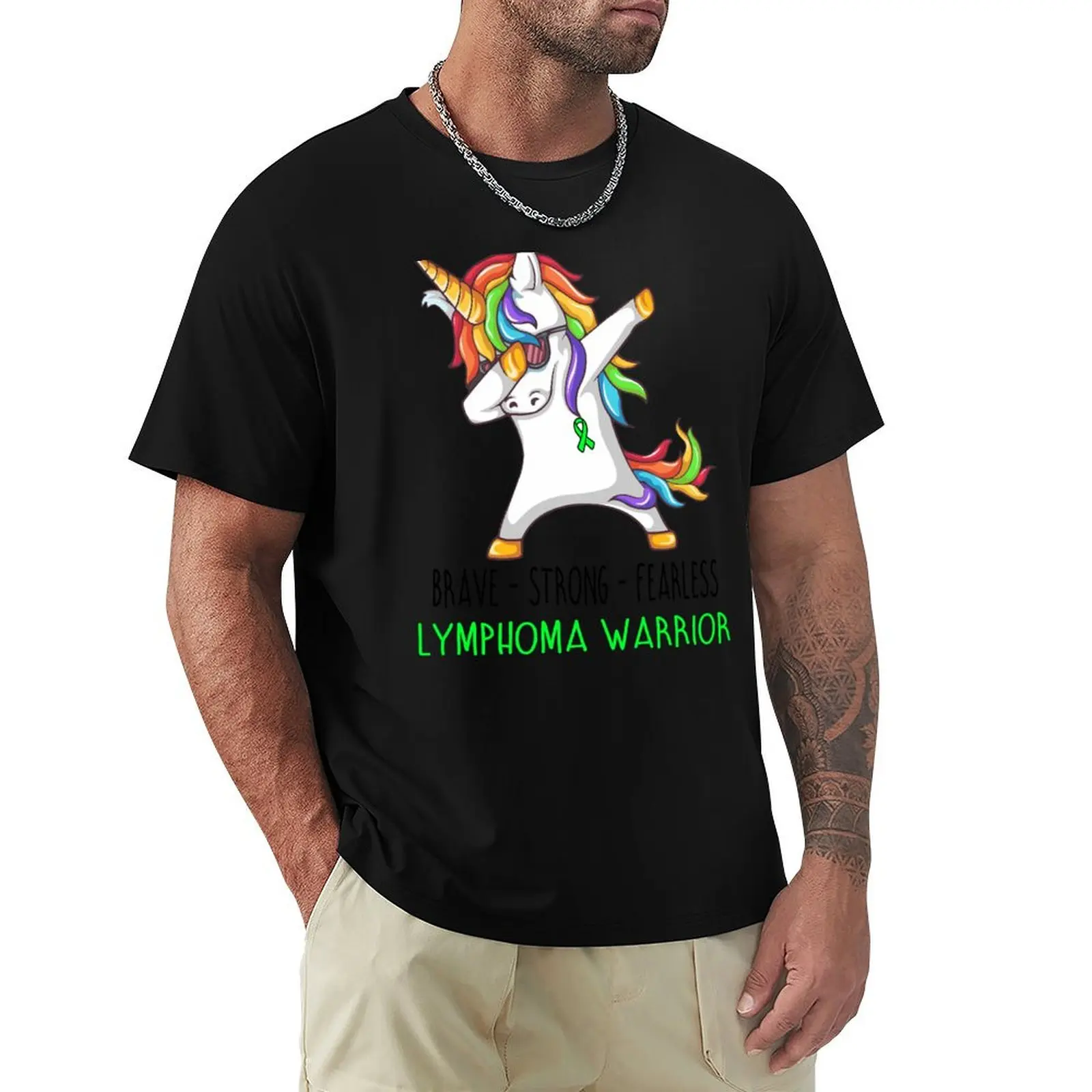

Lymphoma Warrior Brave Strong Fearless T-Shirt custom t shirt graphic shirts plus sizes designer shirts luxury clothes men