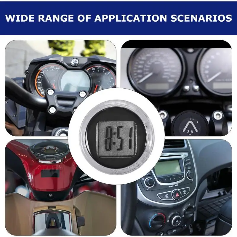 Motorcycle Handlebar Clock Mini Motorcycle Watch Waterproof Handlebar Clock Moto Styling Motorbike Digital Clock Motorcycle Accessories