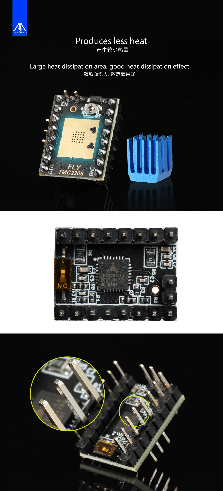 novo driver stepstick, uart, 2.8a, silencioso, peças para impressora 3d
