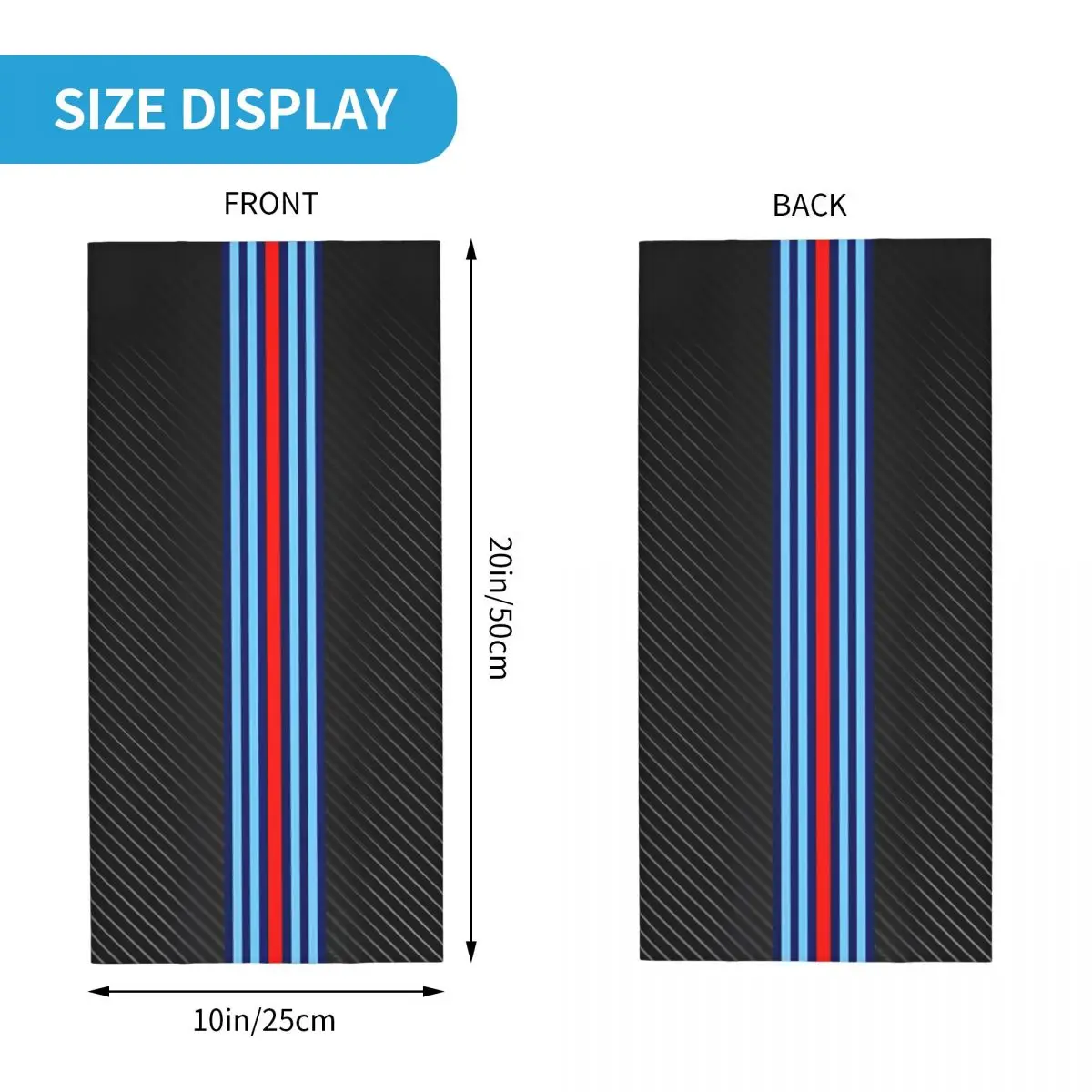 Motorcycle Bandana Carbon Fiber Racing Stripes Neck Cover Balaclava Riding Unisex Adult Washable