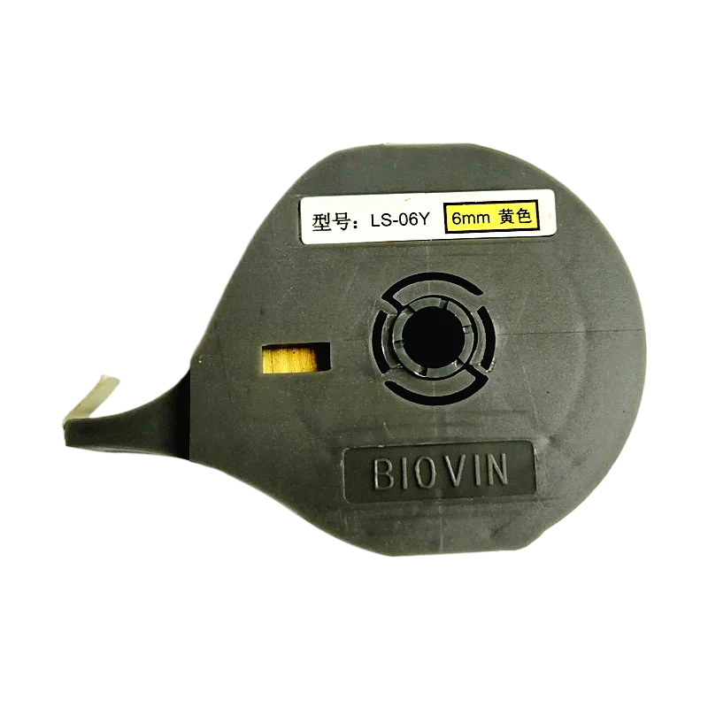 

5/10/20 Label Tapes Cassette Original BIOVIN LS-06W/Y White Yellow Sticker For Wire Marking Machine Cable ID Printer s650 s700e