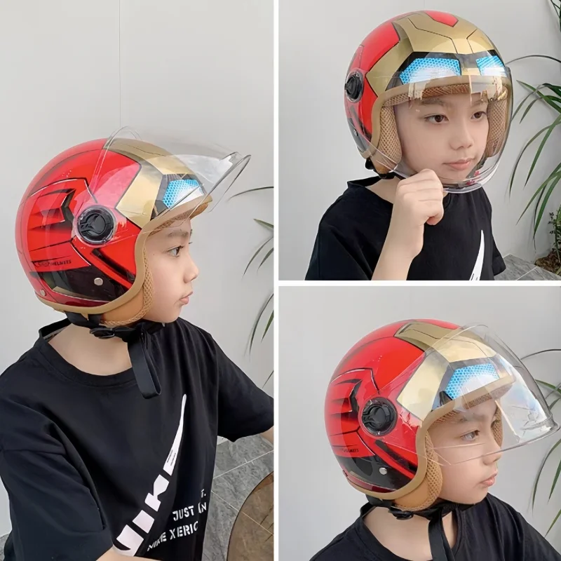 Spider-Man Moto Open Face Casco Per Bambini Casco Moto Bambino Casco Protettivo Di Sicurezza Super Leggero Casco Per Bambini Giocattolo Regalo