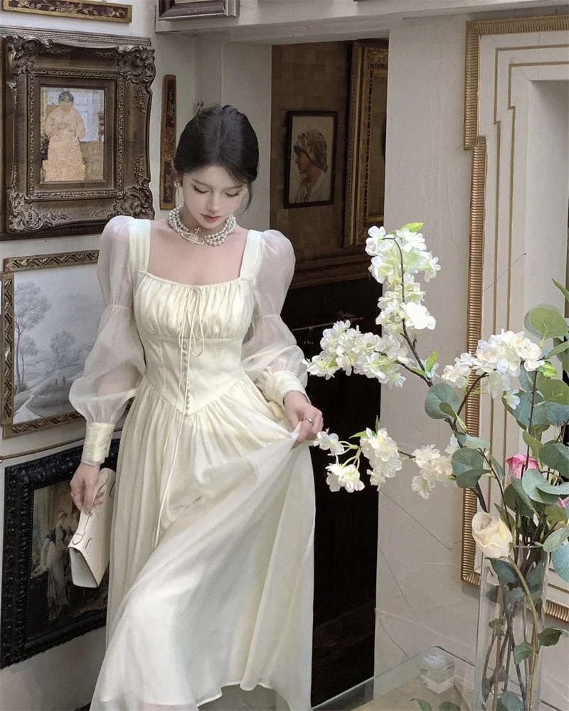 Vestido de fiesta de princesa elegante para Mujer, cintura alta