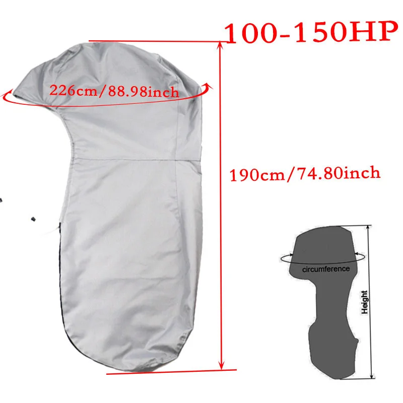 Robuste Außenbordmotorabdeckung, wasserdichte Bootsmotorabdeckung aus 600D-Polyester in voller Größe für Motor bis zu 6–225 PS Außenbordmotor P – Detail 28