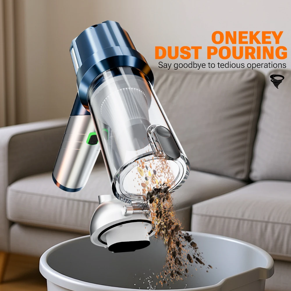 SZUK Foldable Mini Vacuum Cleaner, 90° Rotating Portable 6000mAh Brushless Motor New Cordless Car Vacuum Cleaner - Image 5