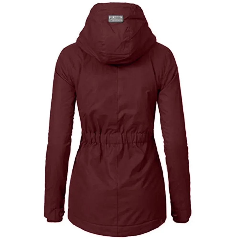 Customizable 2024 New UZZDSS Winter Women Warm Parkas Hooded Thick Plush Coats Female Mid-Long Cotton Jacket Warm Coat Outwear 3