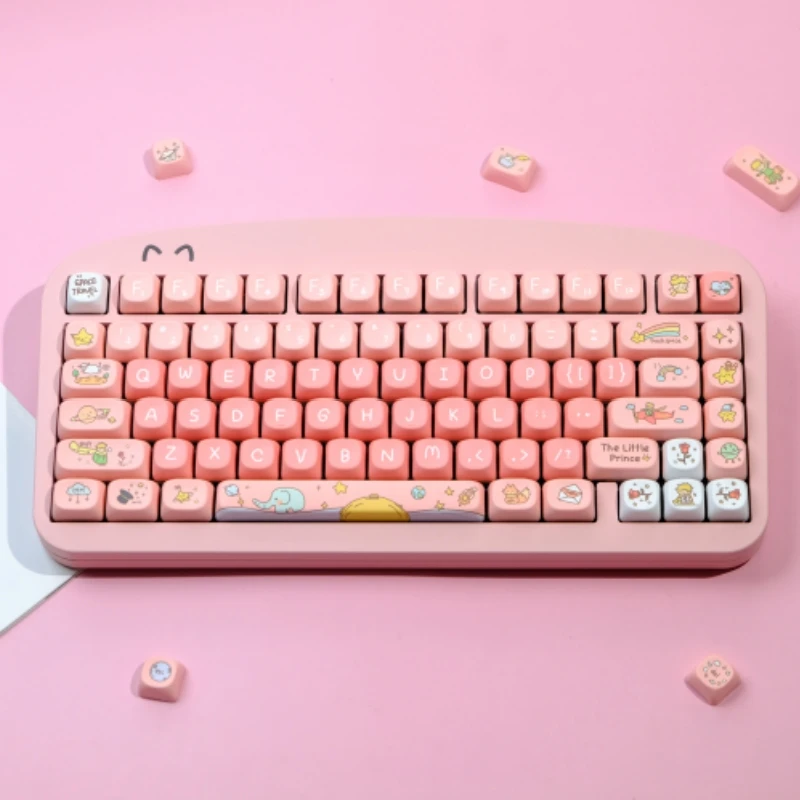 

Little Prince Pink Theme 129 Keys MOA Profile Keycap for MX Switch Fittings PBT Dye Sublimation Mechanical Keyboard Keycap