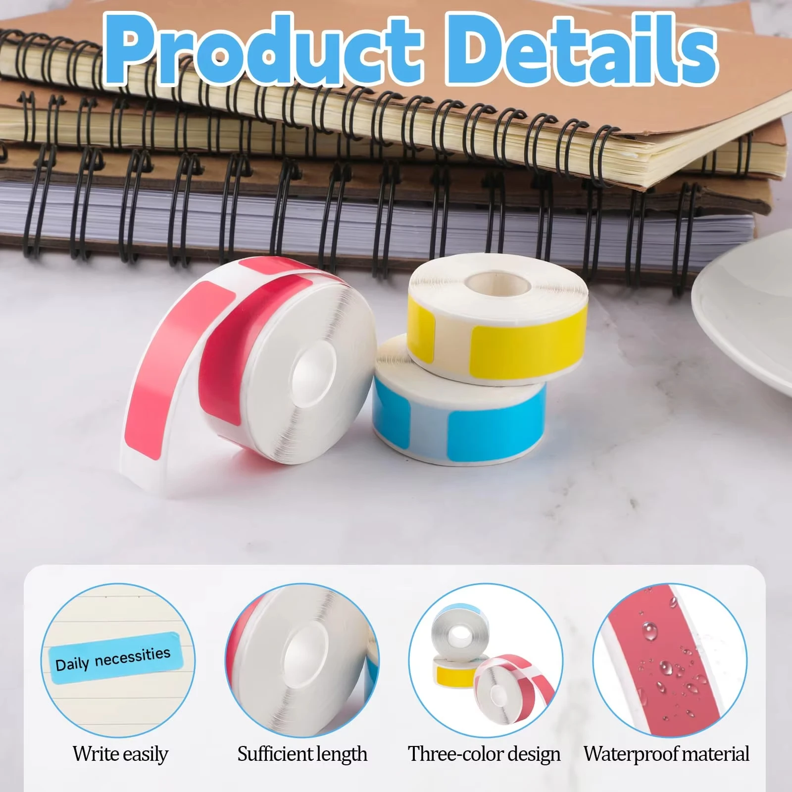 12x40mm 열전사 라벨 방수, 내유성, 얼룩 방지 - 내구성과 오래 지속되는 특징, D30/D32/P11/P12/P15 호환