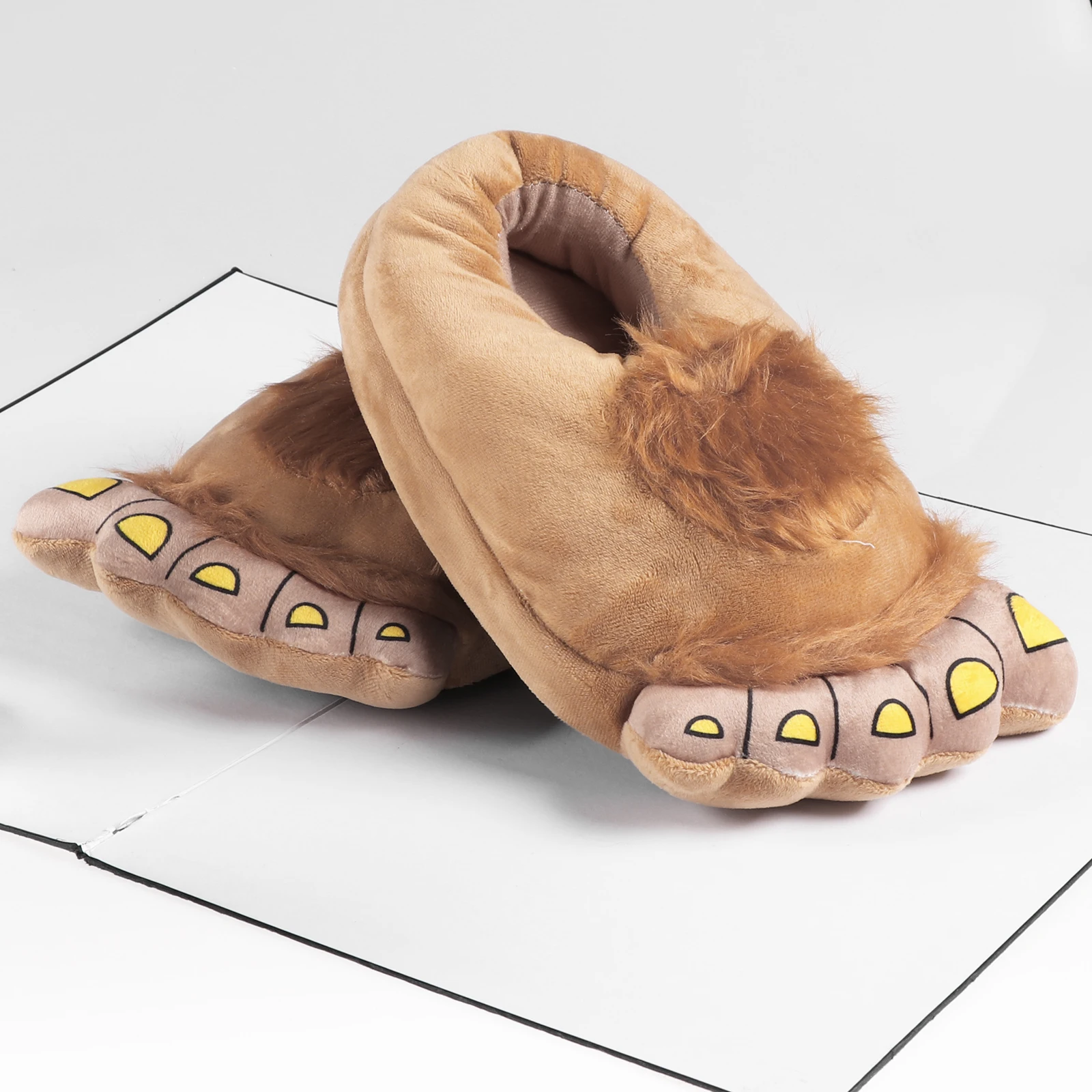 Erwachsenen Unisex Cartoon Panda Hausschuhe Niedliche Plüsch-Pantoffeln Winter Indoor Warme Lustige Einheitsgröße für Innenbereich Schlafzimmer Schuhe Haus-Hausschuhe – Detail 3