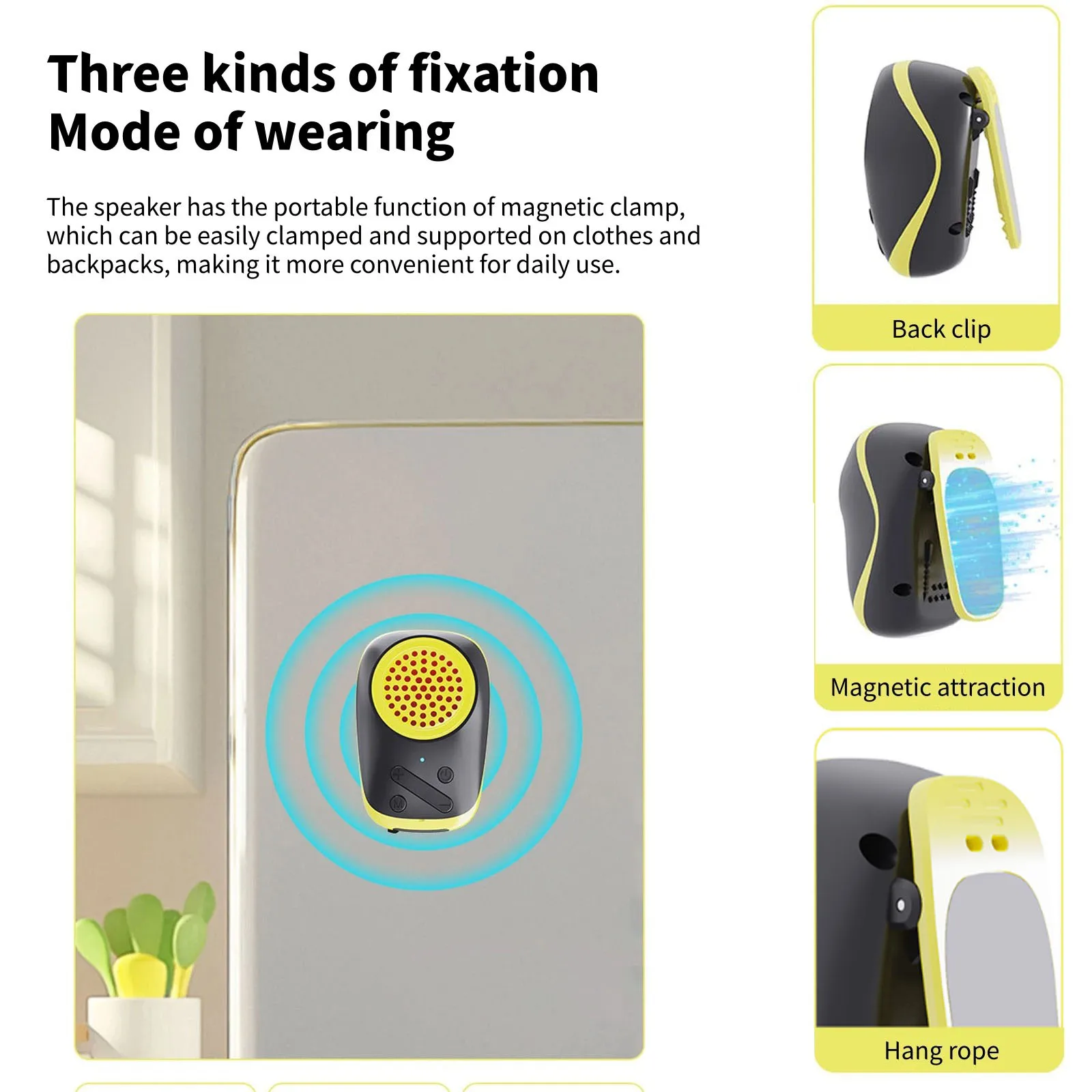 Mini Pocket Bluetooth Speaker IPX5 Waterproof Outdoor Subwoofer Portable Wearable Wireless Stereo Music with Magnetic Clip Box