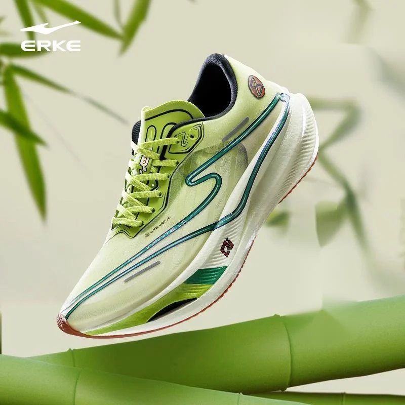 Chaussures de course Hongxing Erke Zhijing 1ère génération avec plaque en carbone pleine paume, course de marathon professionnelle PB rebond_voghion.com