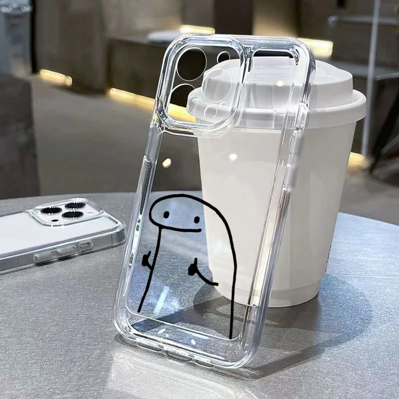 Soft Clear Phone Case with Cute Matchman Design
