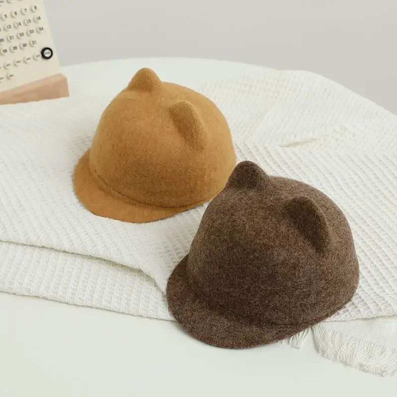 Kids Boys Girls Ears Caps 2024 New Fashion Children Cat's Ears Hat Autumn Winter Baseball Caps Horsemanship Hat For 2-6Y 5