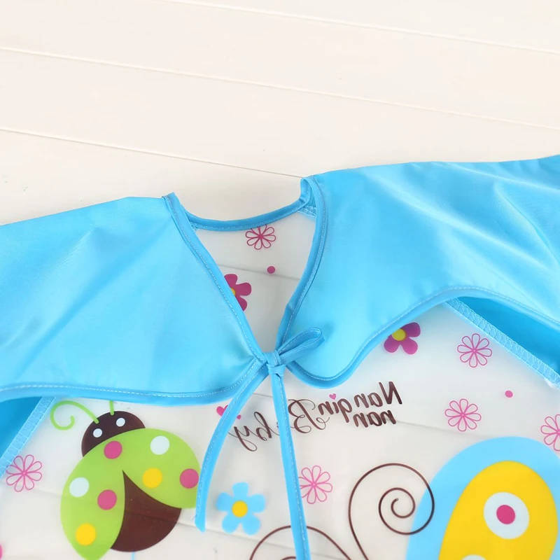 0-3 Years Baby EVA Waterproof Anti-dirty Bib Long Sleeve Strap Coat Dirt Proof Soft Feeding Bib Cute Cartoon Pattern Burp Cloths 4