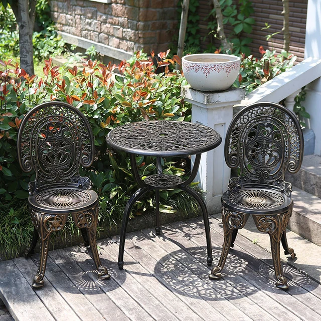 Ensemble table et chaises de jardin pliantes, aluminium, ensemble de salle  à manger de mobilier d'extérieur - Gris